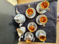 Ensemble de café vintage original rare pour 6 personnes. De la marque Capodimonte.