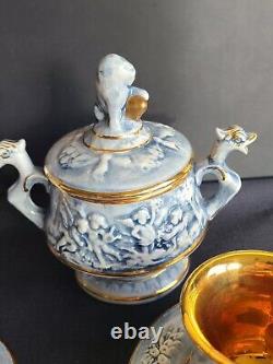 Ensemble de café vintage original rare pour 6 personnes. De la marque Capodimonte.