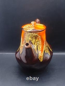 Ensemble de café vintage style Vallauris français, pot, cruche, sucre, 4 tasses et soucoupes Rfbx60