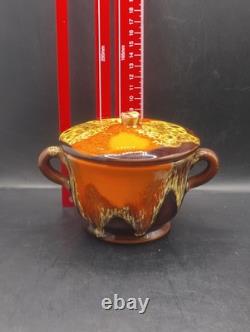Ensemble de café vintage style Vallauris français, pot, cruche, sucre, 4 tasses et soucoupes Rfbx60