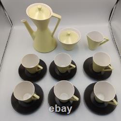 Ensemble de cafetière HUIZEN Carafe 6 tasses sous-tasses pichet et bol avec couvercle Hollande Citron années 60