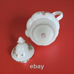 Ensemble de cafetière Royal Albert Moss Rose 4 pièces vintage vers 1956