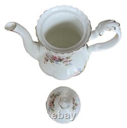 Ensemble de cafetière Royal Albert Moss Rose 4 pièces vintage vers 1956