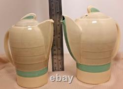 Ensemble de cafetière Susie Cooper Kestrel vert gris Art Déco vintage Crownworks rare