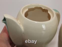 Ensemble de cafetière Susie Cooper Kestrel vert gris Art Déco vintage Crownworks rare