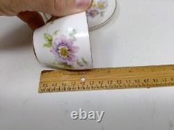 Ensemble de cafetière et 4 soucoupes Vintage Royal Doulton Passion Flower