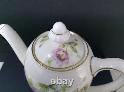 Ensemble de cafetière et 4 soucoupes Vintage Royal Doulton Passion Flower