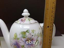 Ensemble de cafetière et 4 soucoupes Vintage Royal Doulton Passion Flower