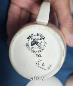 Ensemble de cafetière vintage Poole Truda Carter peint à la main des années 1950