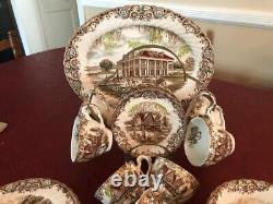 Ensemble de dîner et café en fer blanc multicolore vintage Heritage Hall de 29 pièces