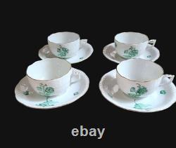 Ensemble de quatre tasses à café avec soucoupes Herend Vintage (1948-1993)