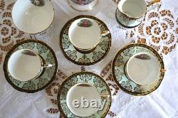 Ensemble de service à café en porcelaine fine vintage avec cafetière, 4 tasses, 11 pièces