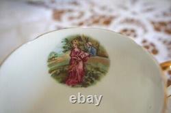 Ensemble de service à café en porcelaine fine vintage avec cafetière, 4 tasses, 11 pièces