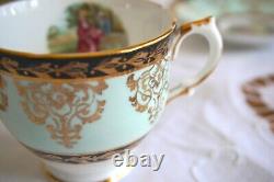 Ensemble de service à café en porcelaine fine vintage avec cafetière, 4 tasses, 11 pièces