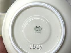 Ensemble de service à thé et café en porcelaine vintage Richard Ginori avec garniture dorée et bleue