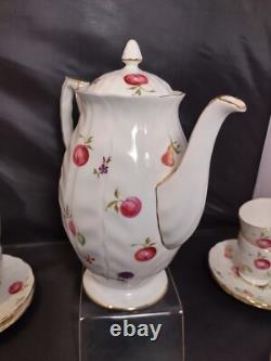 Ensemble de tasse à café demitasse et soucoupe AYNSLEY FLORIDA avec pot à sucre en porcelaine fine