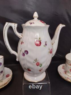 Ensemble de tasse à café demitasse et soucoupe AYNSLEY FLORIDA avec pot à sucre en porcelaine fine