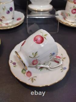 Ensemble de tasse à café demitasse et soucoupe AYNSLEY FLORIDA avec pot à sucre en porcelaine fine