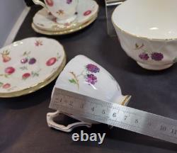 Ensemble de tasse à café demitasse et soucoupe AYNSLEY FLORIDA avec pot à sucre en porcelaine fine