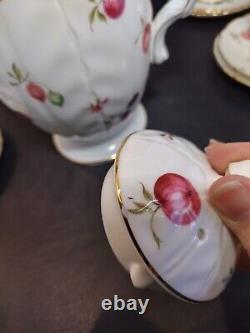 Ensemble de tasse à café demitasse et soucoupe AYNSLEY FLORIDA avec pot à sucre en porcelaine fine