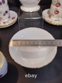 Ensemble de tasse à café demitasse et soucoupe AYNSLEY FLORIDA avec pot à sucre en porcelaine fine