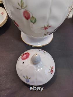 Ensemble de tasse à café demitasse et soucoupe AYNSLEY FLORIDA avec pot à sucre en porcelaine fine