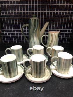 Ensemble de tasses à café en poterie peinte à la main Lauri Ana Philip Laureston des années 60