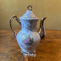 Ensemble de tasses à café/thé en porcelaine vintage japonaise avec motif de cour.