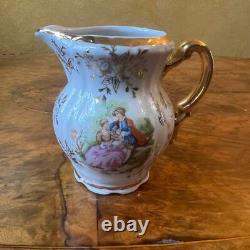 Ensemble de tasses à café/thé en porcelaine vintage japonaise avec motif de cour.