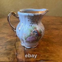 Ensemble de tasses à café/thé en porcelaine vintage japonaise avec motif de cour.