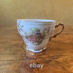 Ensemble de tasses à café/thé en porcelaine vintage japonaise avec motif de cour.