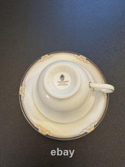 Ensemble de tasses et soucoupes à thé et café vintage Wedgwood avec assiettes à gâteau + 3 mini Celine