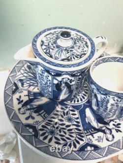 Ensemble de tasses et soucoupes en porcelaine Antique Mosa Maastricht Long Eliza néerlandais