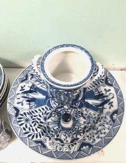 Ensemble de tasses et soucoupes en porcelaine Antique Mosa Maastricht Long Eliza néerlandais