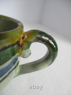 Ensemble de tasses et sous-tasses à café espresso Antique Montiel en poterie, vintage majolique