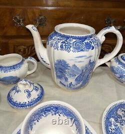 Ensemble de thé Villeroy & Boch Burgenland pour 8 personnes en porcelaine blanche et bleue, Allemagne