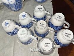 Ensemble de thé Villeroy & Boch Burgenland pour 8 personnes en porcelaine blanche et bleue, Allemagne