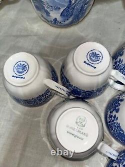 Ensemble de thé Villeroy & Boch Burgenland pour 8 personnes en porcelaine blanche et bleue, Allemagne