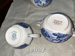 Ensemble de thé Villeroy & Boch Burgenland pour 8 personnes en porcelaine blanche et bleue, Allemagne