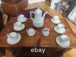 Ensemble de thé/café Bareuther Waldsassen en or blanc vintage de 15 pièces.