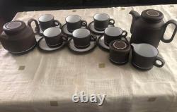 Ensemble de thé/café Hornsea Lancaster Vitramic Contrast des années 1970