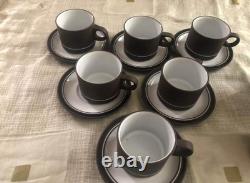 Ensemble de thé/café Hornsea Lancaster Vitramic Contrast des années 1970