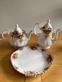 Ensemble de thé/café Royal Albert en porcelaine fine 23 pièces vintage 1962 'Old Country Roses'