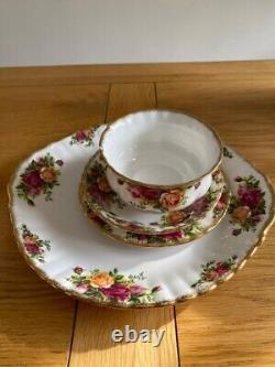 Ensemble de thé/café Royal Albert en porcelaine fine 23 pièces vintage 1962 'Old Country Roses'