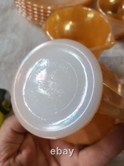 Ensemble de thé/café Vintage Anchor Hocking Fire King Lustre Pêche / 25 pièces