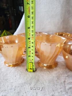 Ensemble de thé/café Vintage Anchor Hocking Fire King Lustre Pêche / 25 pièces