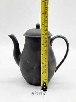 Ensemble de thé / café Vintage Wedgwood Basalt avec théière, crémier et sucrier
