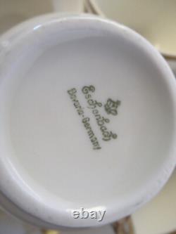 Ensemble de thé / café de 40 pièces Eschenbach Bavière Allemagne blanc avec un bord doré