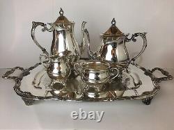 Ensemble de thé / café en argent plaqué vintage de 5 pièces