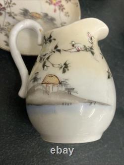 Ensemble de thé/café en coquille d'œuf japonais Mikori Birds vintage